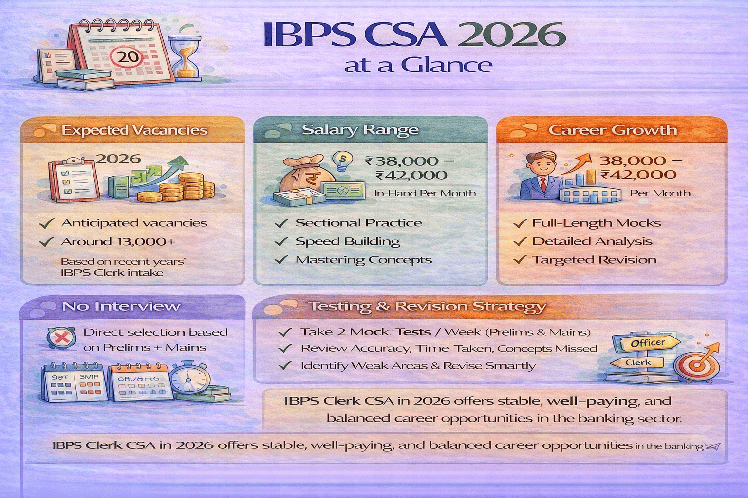 IBPS Clerk CSA 2026 overview showing key features
