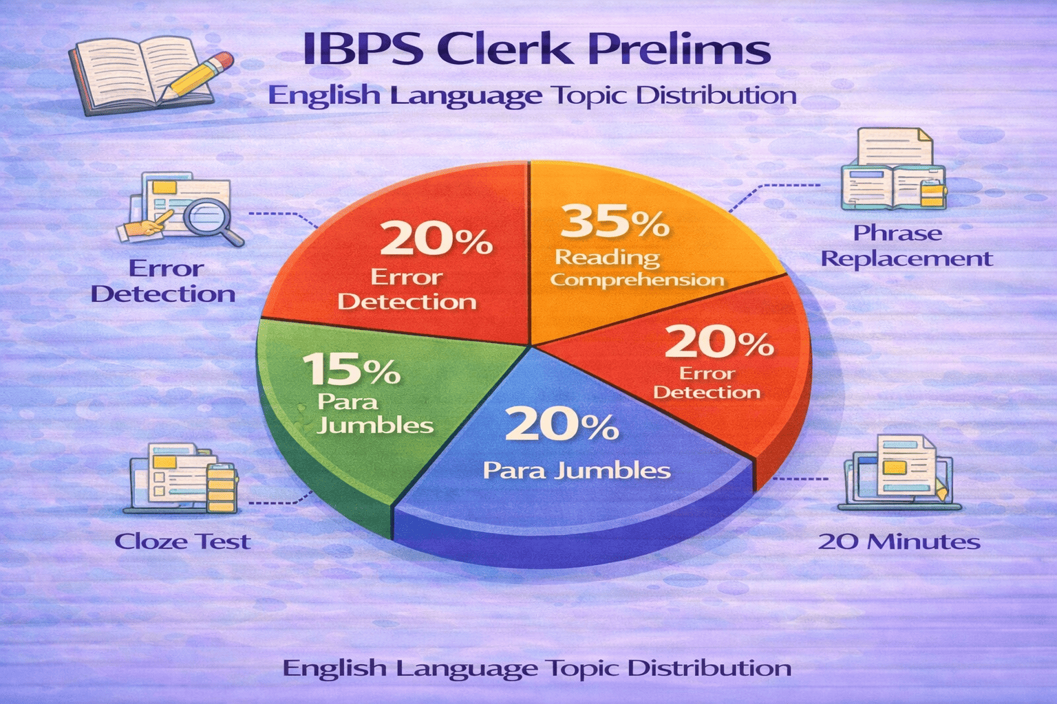 IBPS Clerk Prelims English Language section topics breakdown